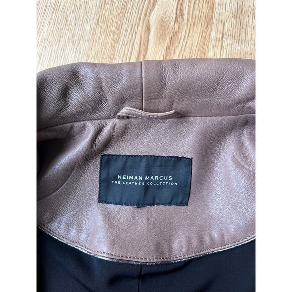 Neiman Marcus The Leather Collection Classic 100% Leather Jacket Size Large - Picture 7 of 8